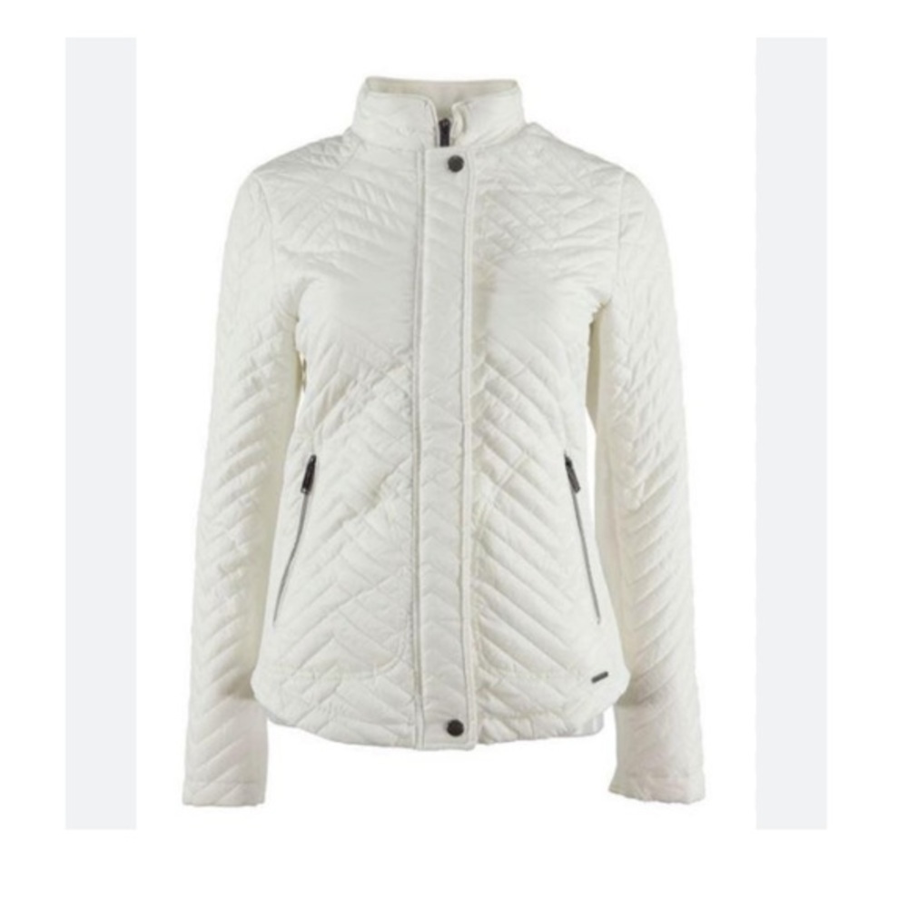 Rino & Pelle Marana snow white quilted light puffer jacket size 42 US Small